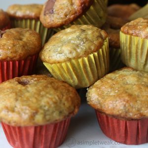 chocolate, banana bread mini muffin