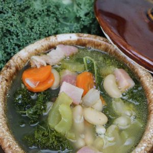 Smoked Ham, Kale and Bean Soup