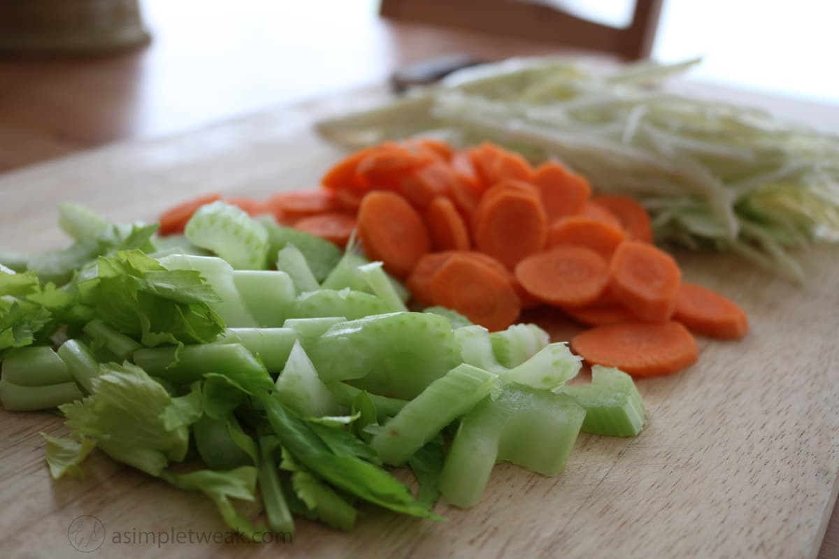 Celery, Carrots and Cabbage (diced) Celery, Carrots and Cabbage