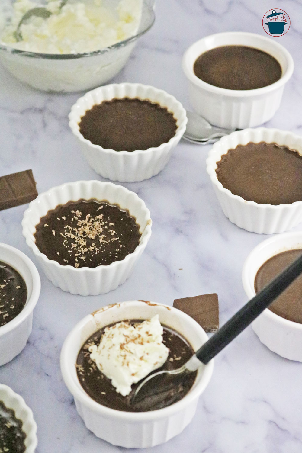 I love to garnish them with whipped cream and chocolate shavings.