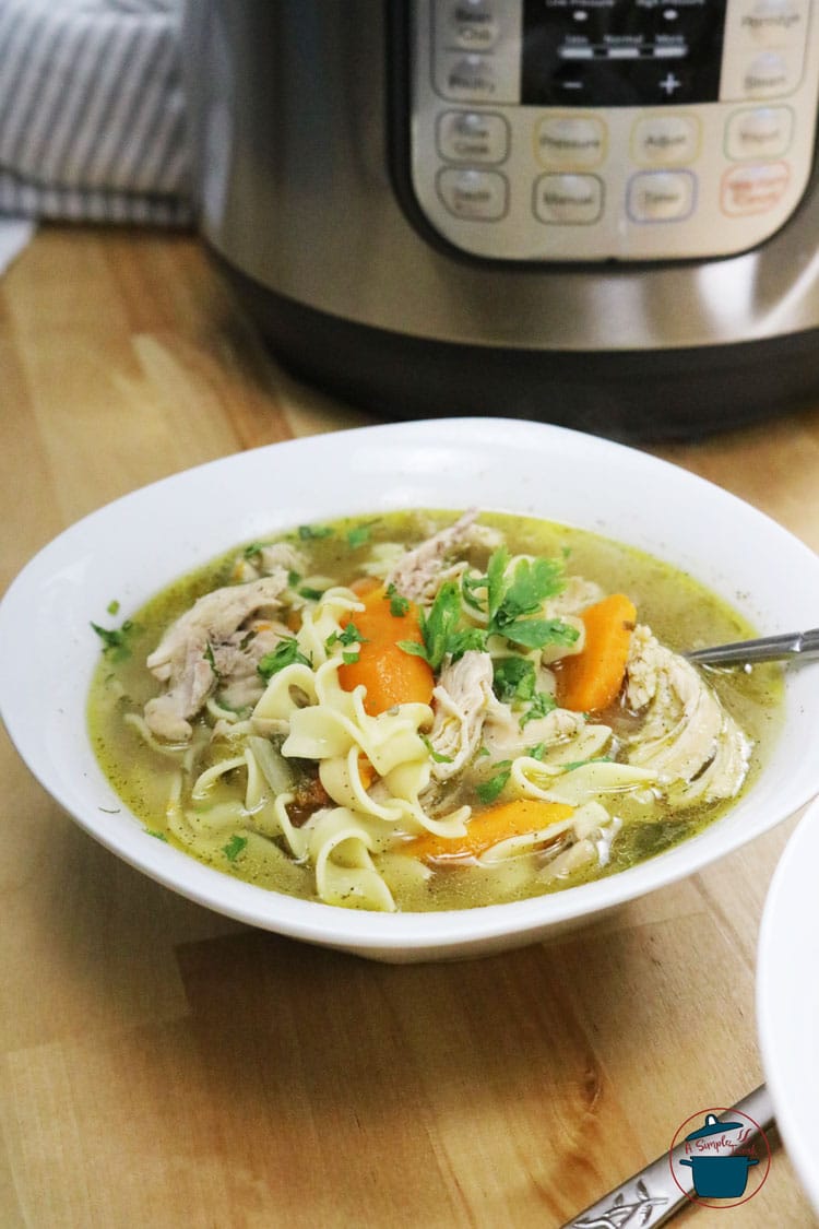From start to finish, it takes just 30 minutes, and the results are amazing. The broth tastes like it has been simmered for hours and hours ; it's so rich and flavorful. Easy-Chicken-Noodle-Soup