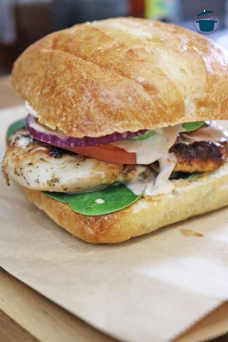 Grilled Chicken Avocado Sandwich with Spicy Sun-dried Tomato Mayo. Sandwich-Recipe-for-Dinner