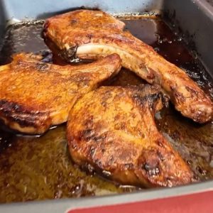 The Best Juicy Baked Bone-in Pork Chops.