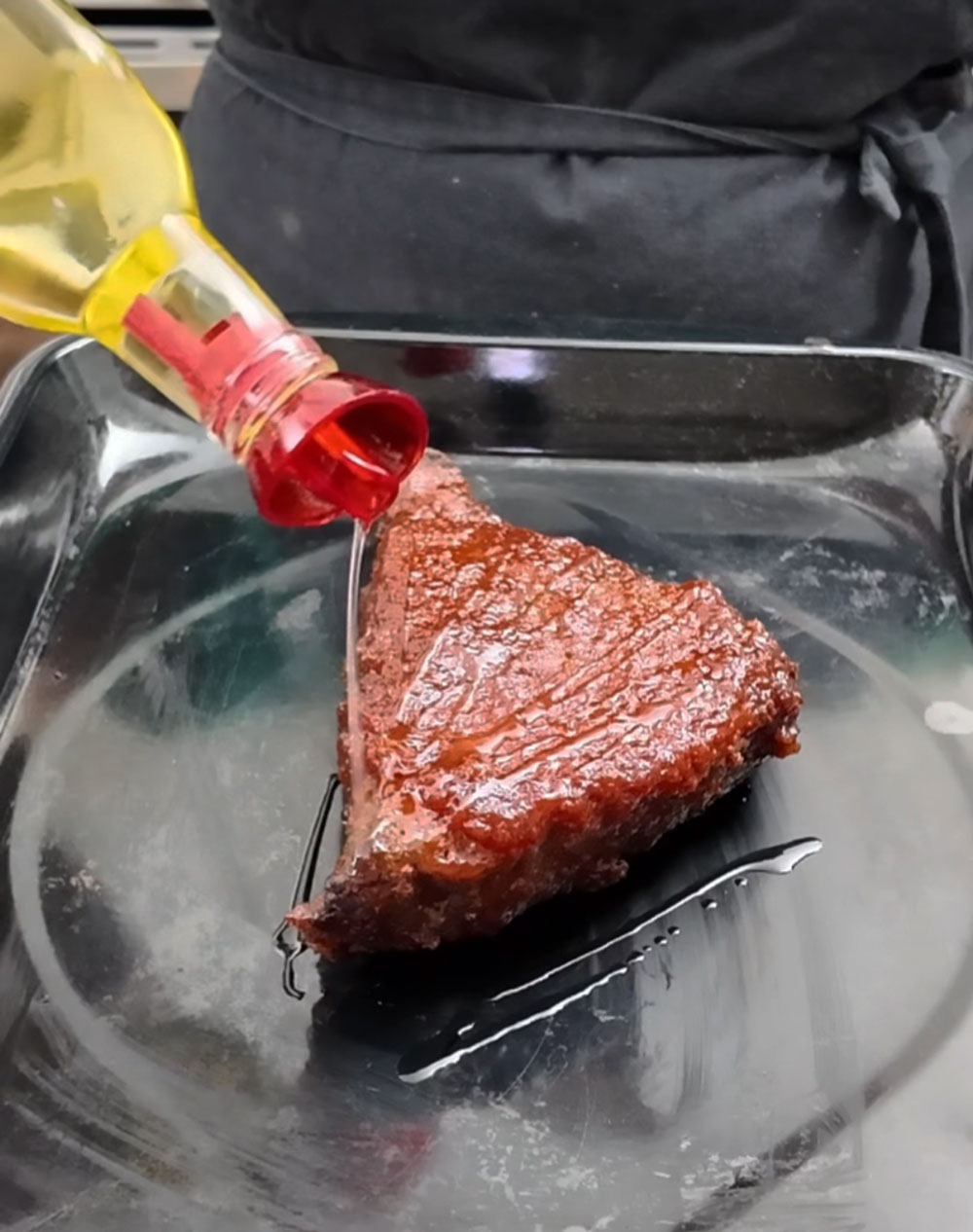 Next, Remove the brisket onto a tray drizzle the brisket with oil then roast in a 400F oven for 10 minutes until brown spots appear. Easy-Brisket-Recipe