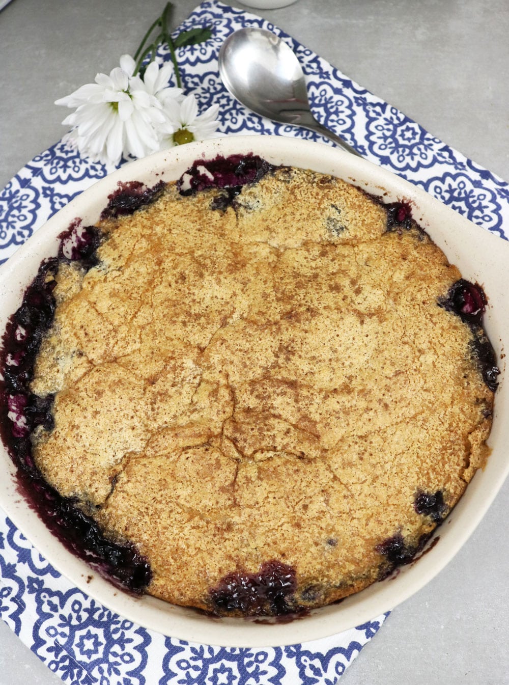 This recipe is incredibly easy to prepare and comes together in just a few minutes. The result is a warm and comforting dessert that is perfect for any occasion. Homemade-Blueberry-Cobbler