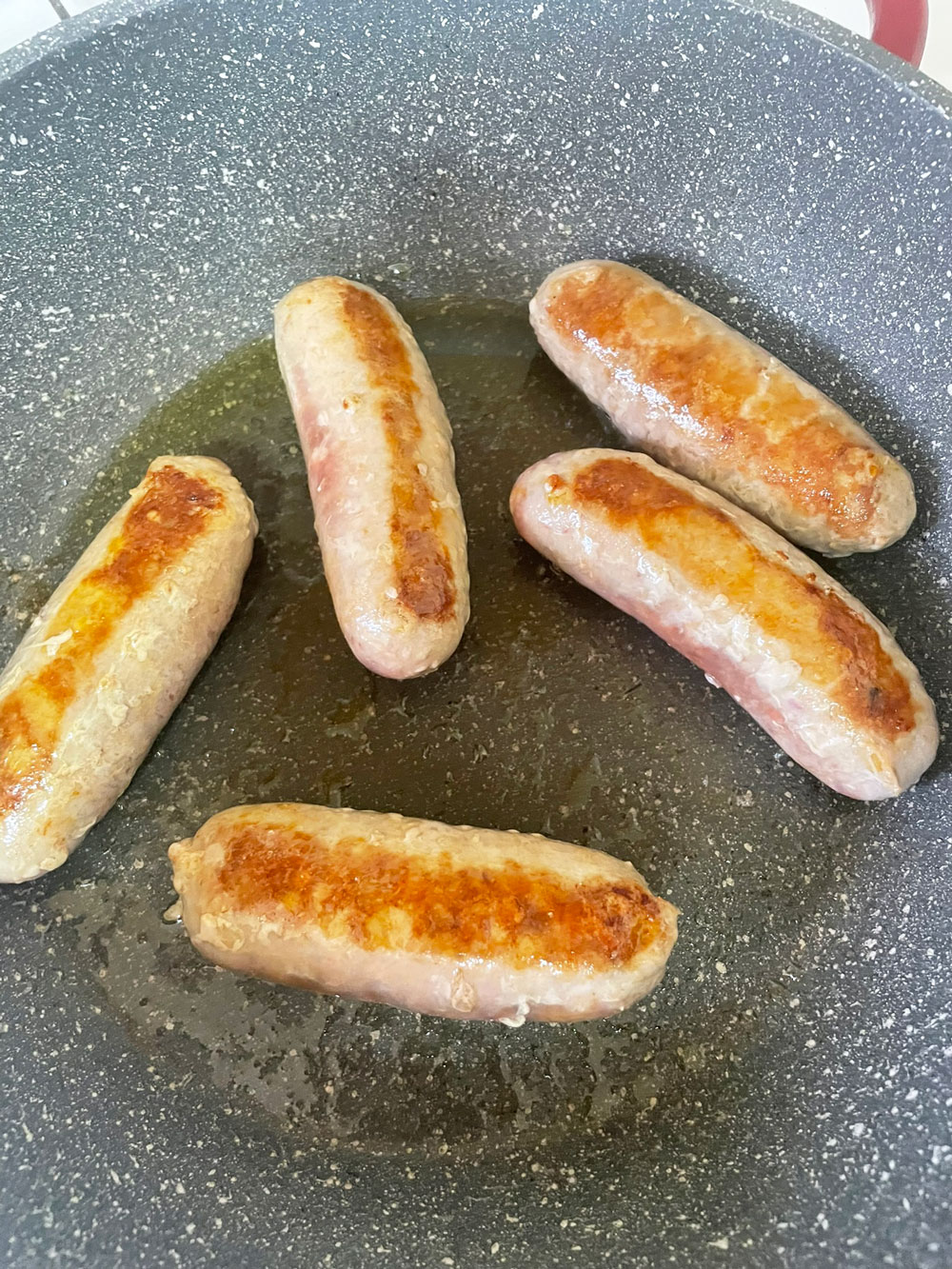 The-first-step-is-to-brown-the-sausages. The-first-step-is-to-brown-the-sausages.