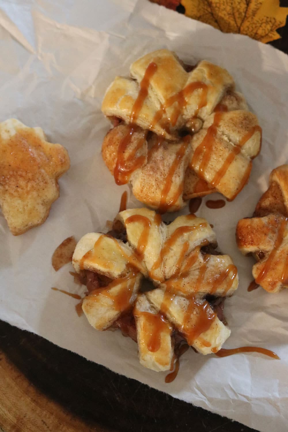 Once they are cool and ready to eat, serve with a drizzle of homemade caramel sauce. Once they are cool and ready to eat, serve with a drizzle of homemade caramel sauce.