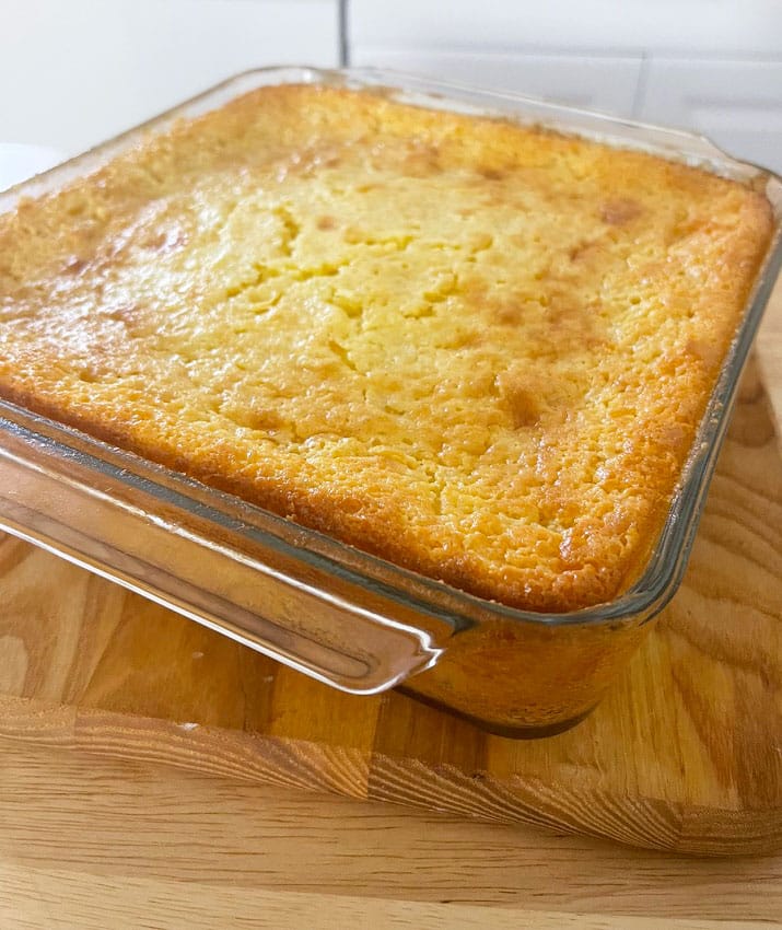 This creamy and rich dish is traditionally served at Thanksgiving and Christmas dinners. It is also a great side dish to bring to potlucks or family gatherings since it is a crowd-pleaser! Easy-Corn-Pudding-