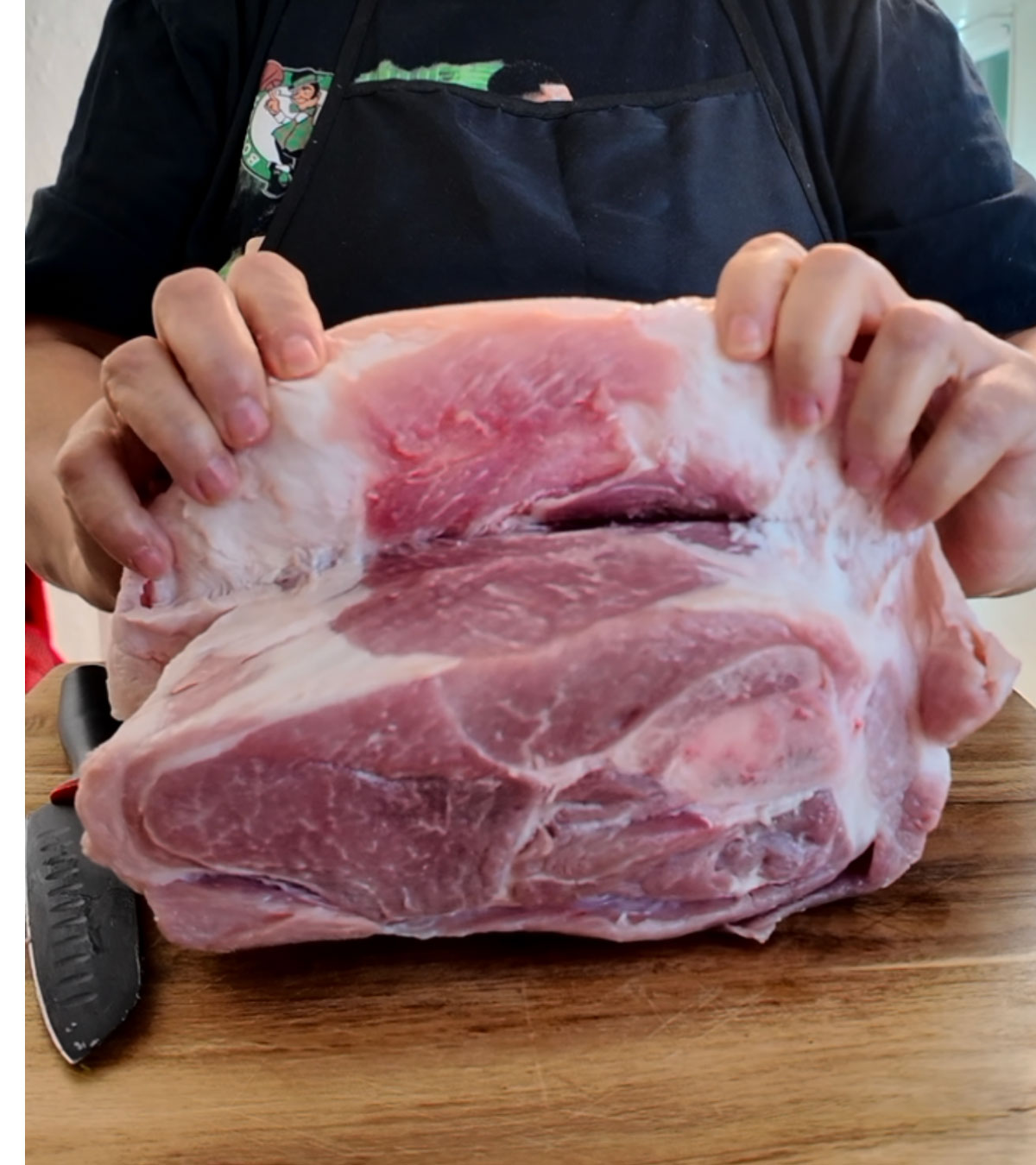 Separate skin and fat cap from meat, leaving one side of the skin attached to create a flap. Separate skin and fat cap from meat, leaving one side of the skin attached to create a flap.